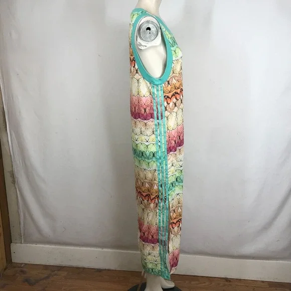 ADIDAS- WOMEN'S SMALL - MULTICOLOR SLEEVELESS BUTTERFLY TANK DRESS - Picture 4 of 11